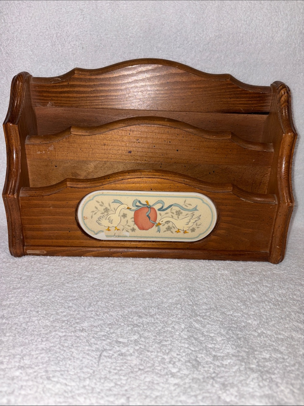 Marmalade goose Country-Style Brown wooden letter organizer vintage